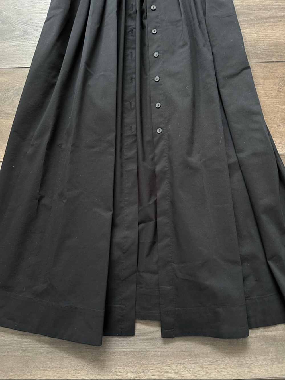 Anthropologie Tobie Maxi Shirt Dress Black | Large - Picture 8 of 11